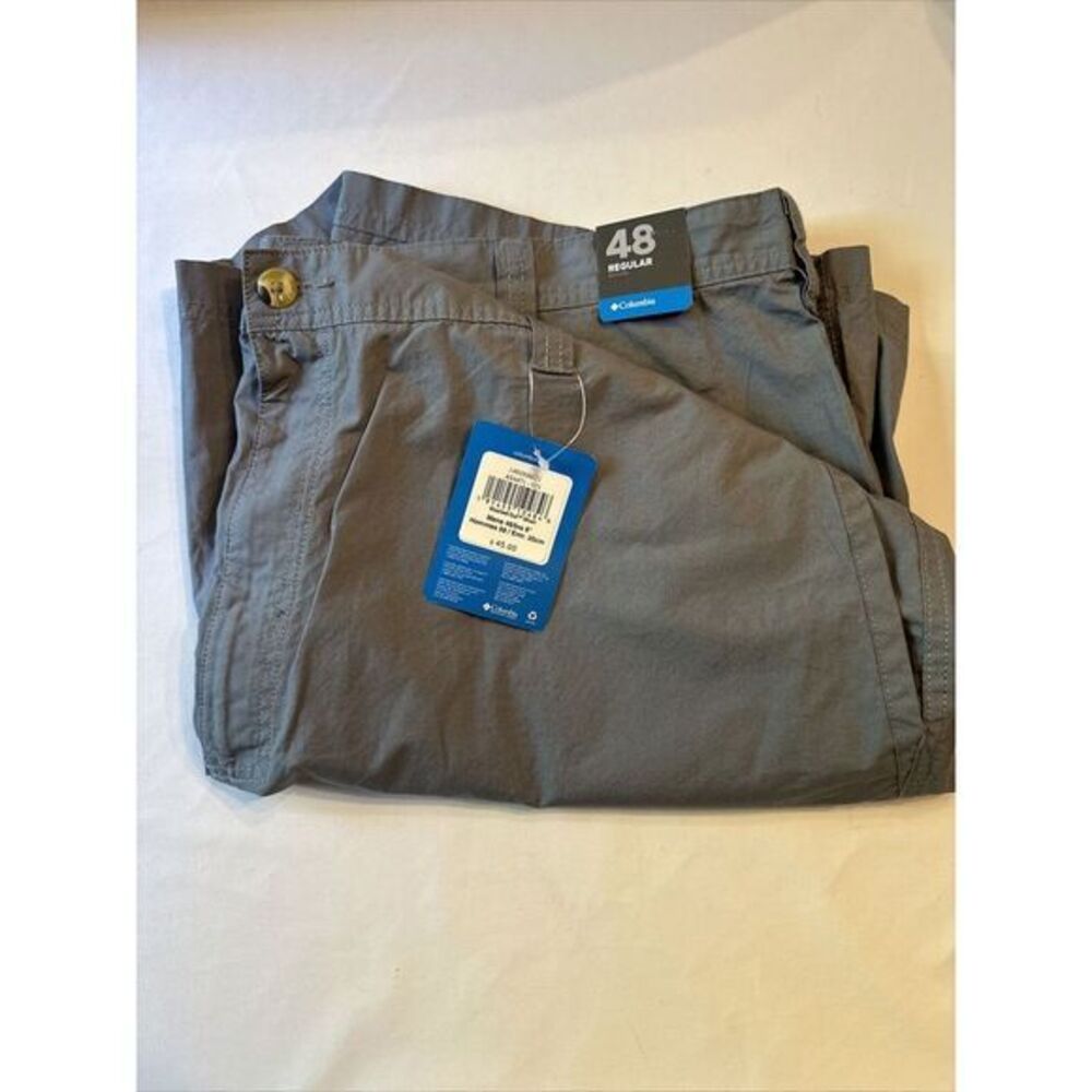 COLUMBIA Mens BottomsCasual Lightweight Regular Fit Cotton Gray Shorts Sz 48 NWT